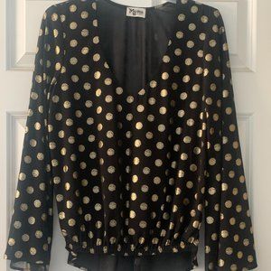 Show Me Your MuMu Black and Gold Disco Ball Blouse